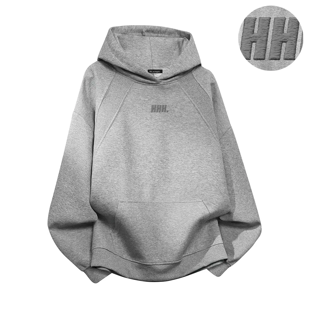 Детский свитшот с капюшоном средней плотности Light Gray-Upgraded Fleece-Lined HUANQIU — фото 4