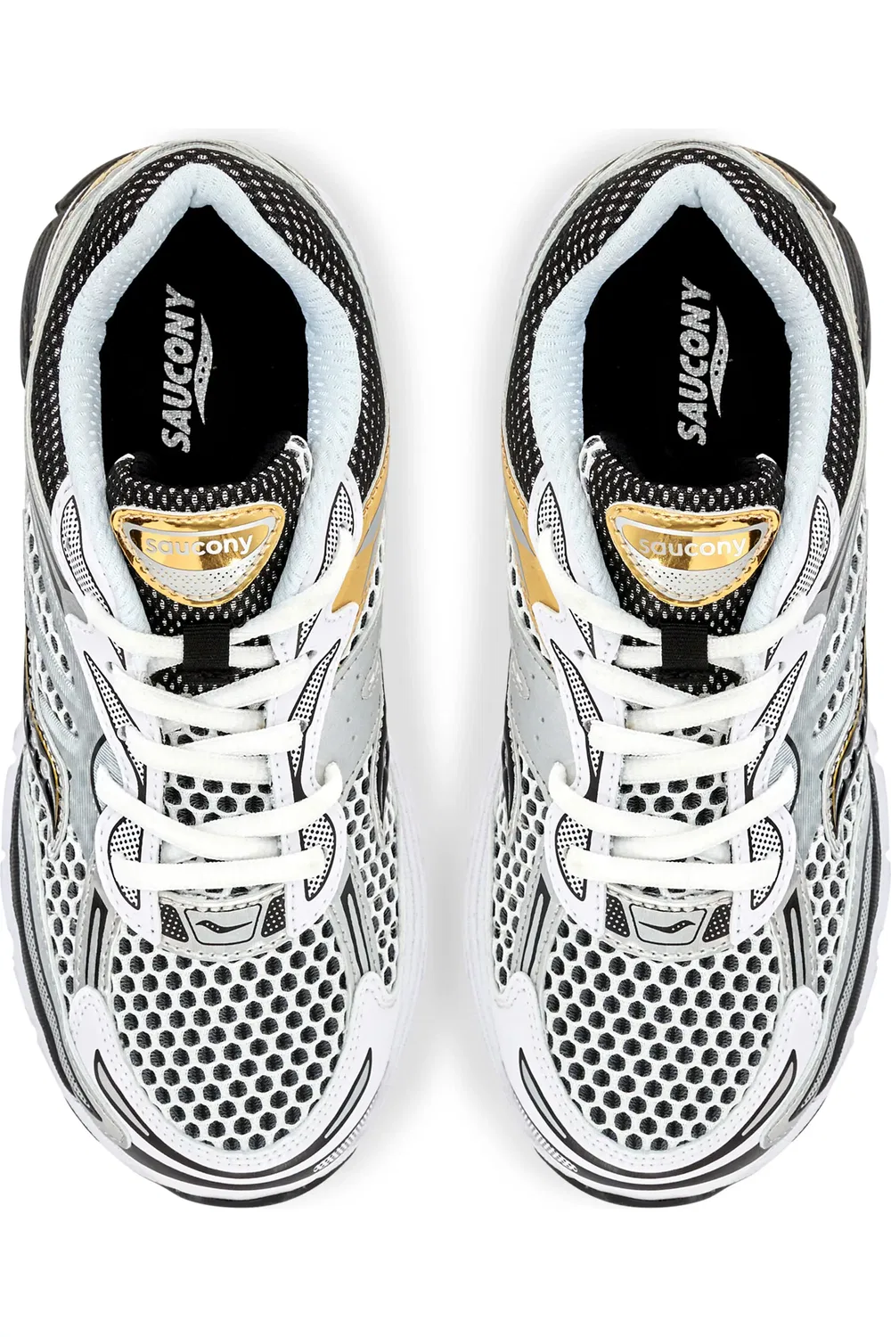 Кроссовки детские с сетчатым верхом ProGrid Omni 9 Saucony, Silver/Gold — фото 3