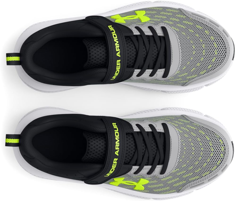 Детские кроссовки Under Armour Assert 10 с альтернативной застежкой, черный/желтый/серый — фото 4