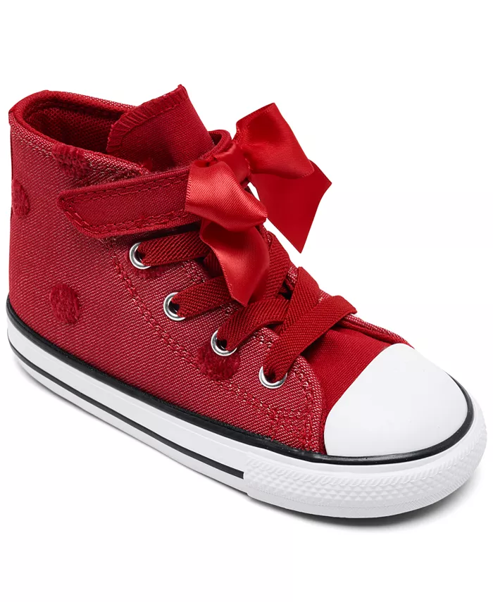 

Детские кроссовки Chuck Taylor All Star Bows High Top с застежкой на липучке от Finish Line Converse, красный