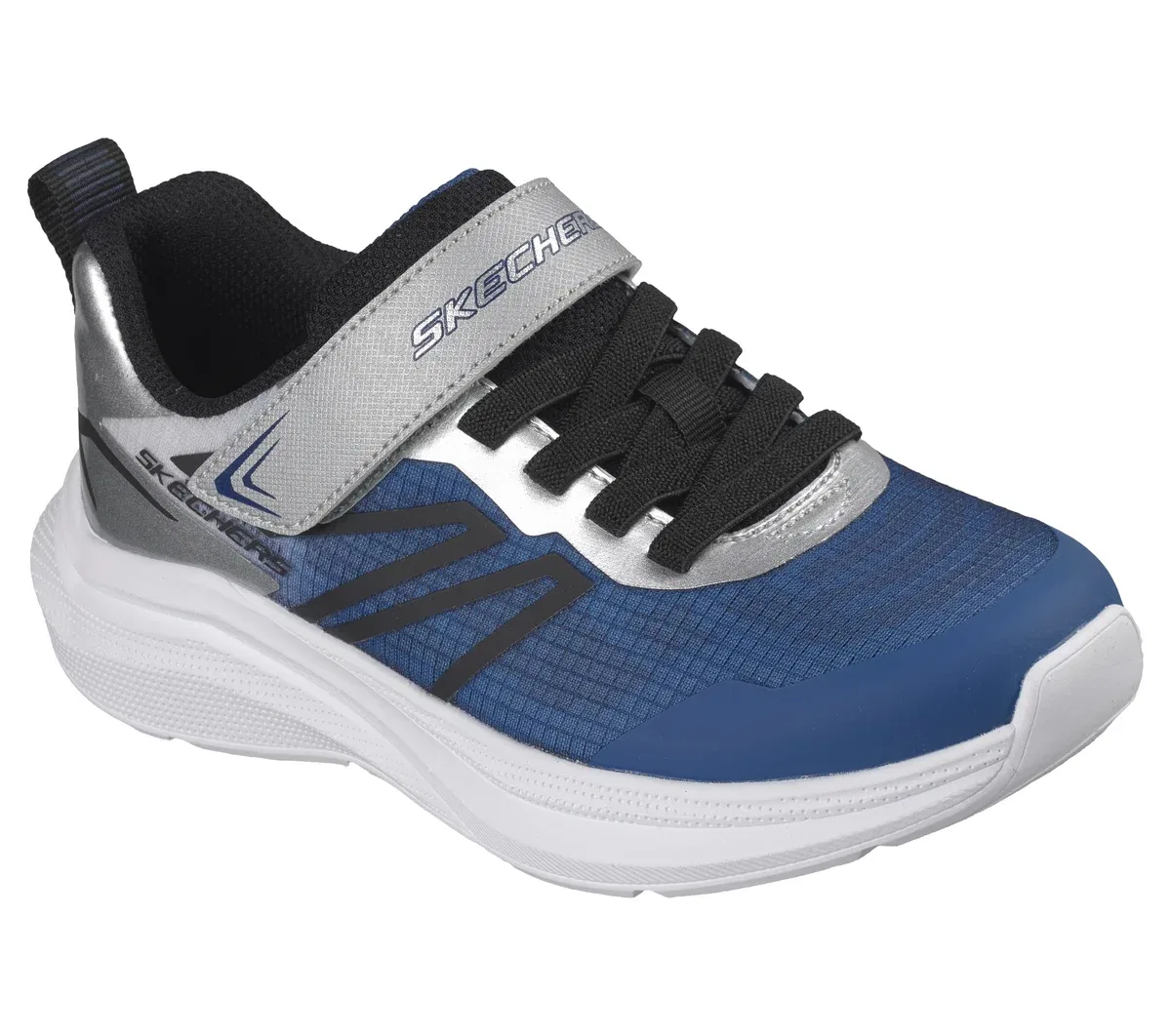 Детские кроссовки Microspec Velocity Skechers, тёмно-синий/серебристый — фото 4