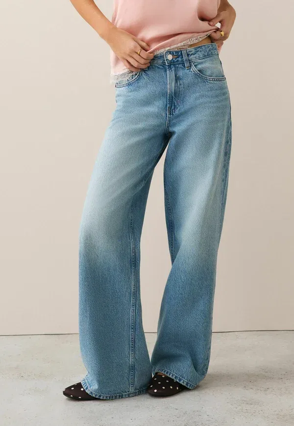 Джинсы деним Regular fit - wide leg jeans 2 pack - wide leg Next, mid blue, chocolate brown, синий/коричневый/шоколадный — фото 4