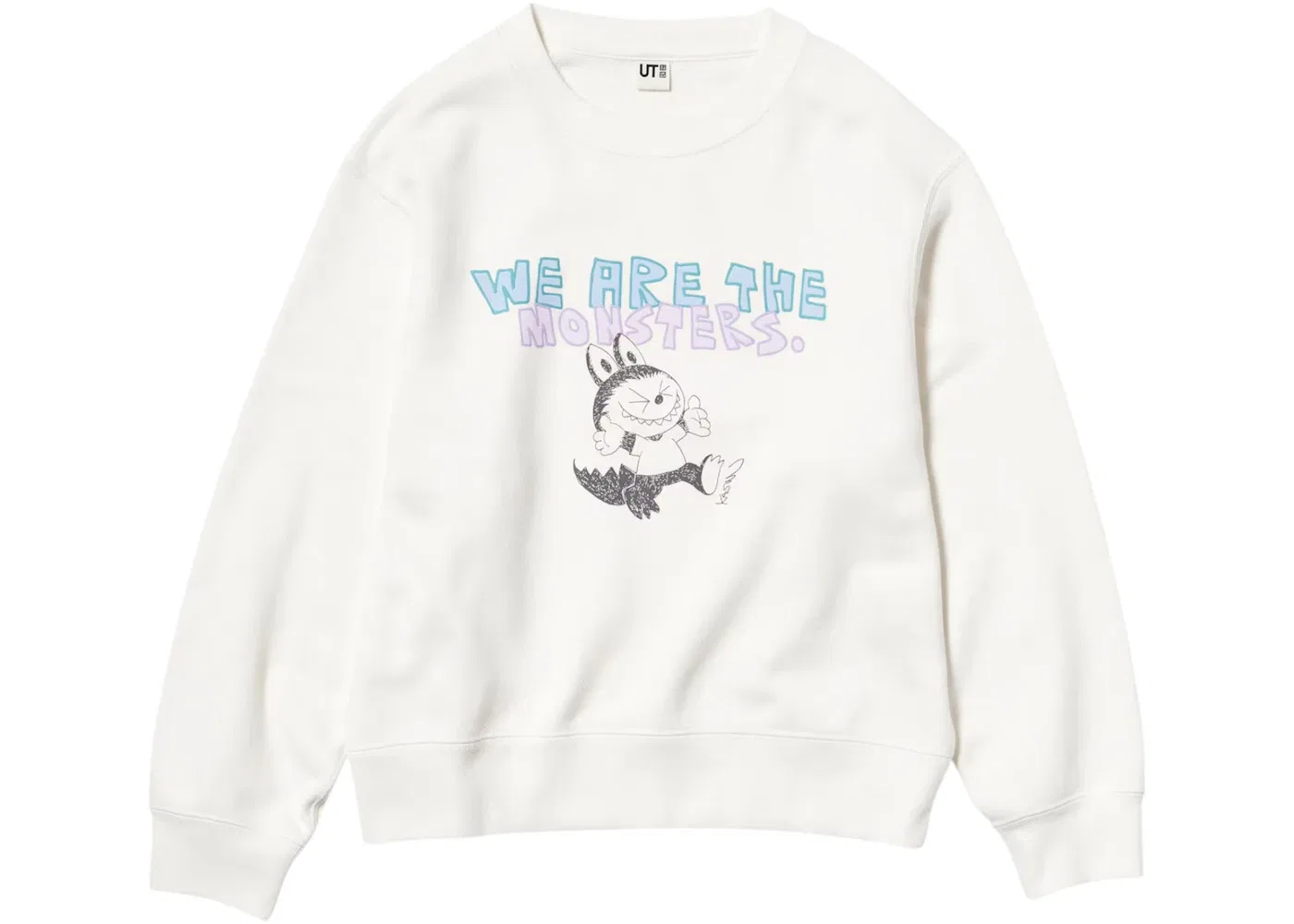 Детский свитшот с принтом The Monsters Uniqlo x POP MART, Off White