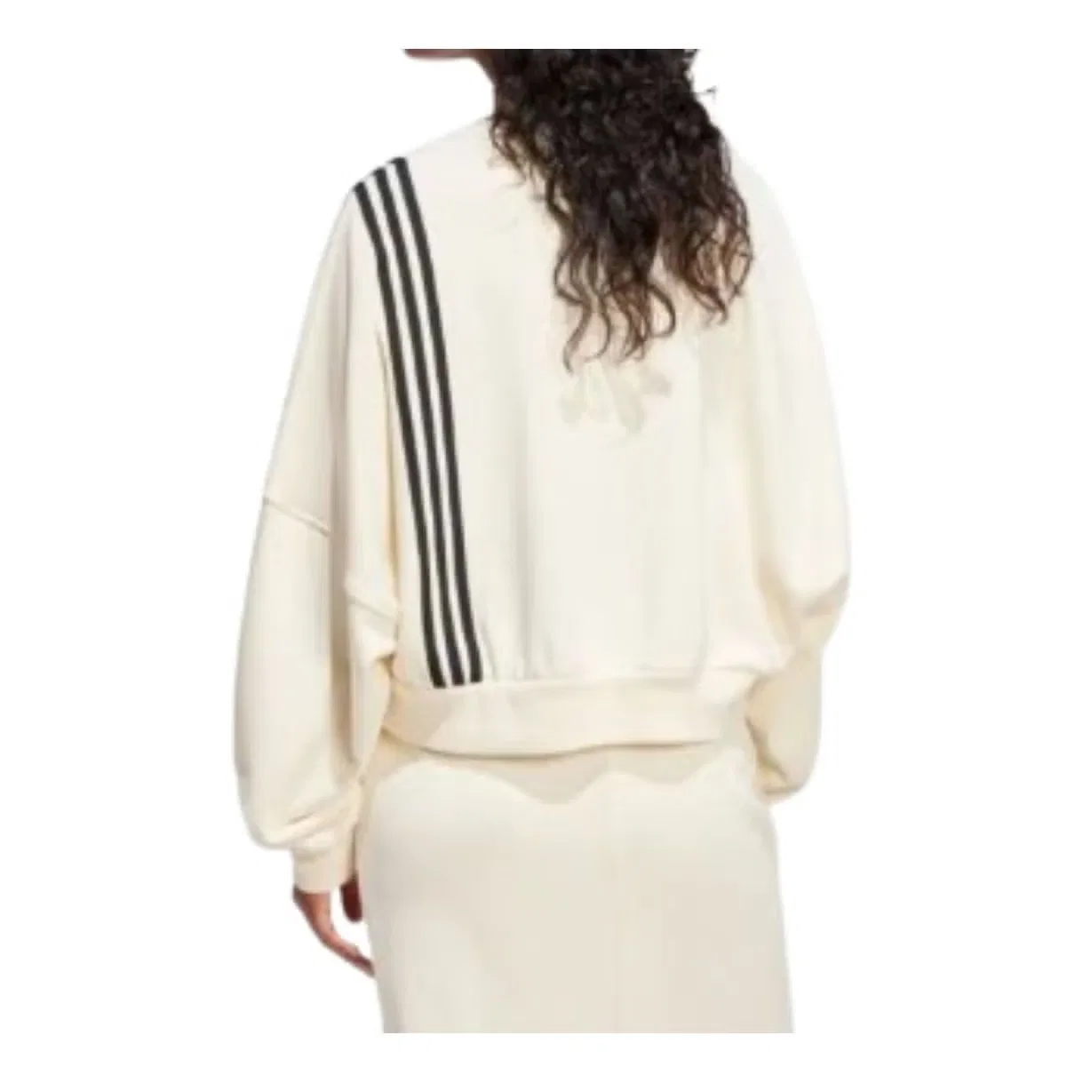 Свитшот укороченный Adidas, белый — фото 2