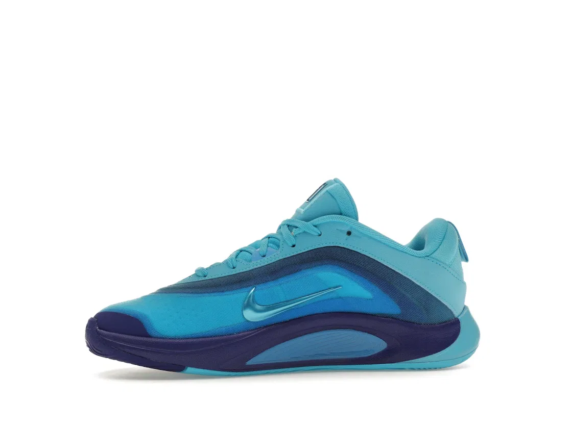 Детские кроссовки для девочек с принтом Nike A'ja Wilson A'One, Blue Fury/Racer Blue/Photo Blue/Radiant Blue — фото 3