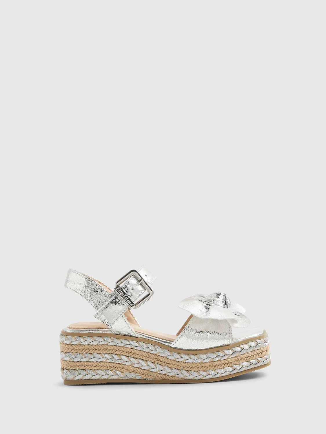 Сандалии на танкетке Metallic Bow River Island, Silver