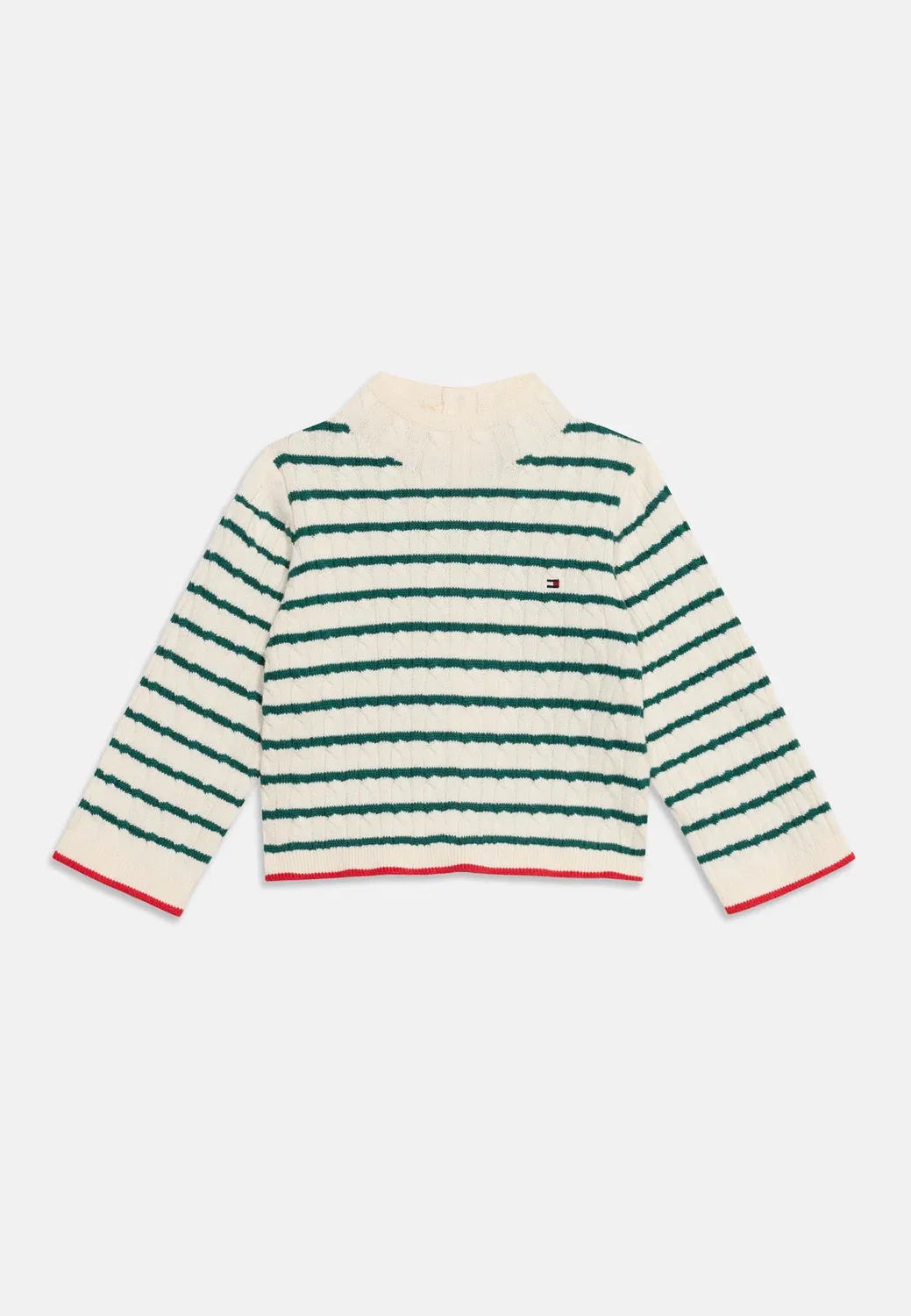 Свитер с высоким воротником и косами Tommy Hilfiger, Rural Green — фото 3