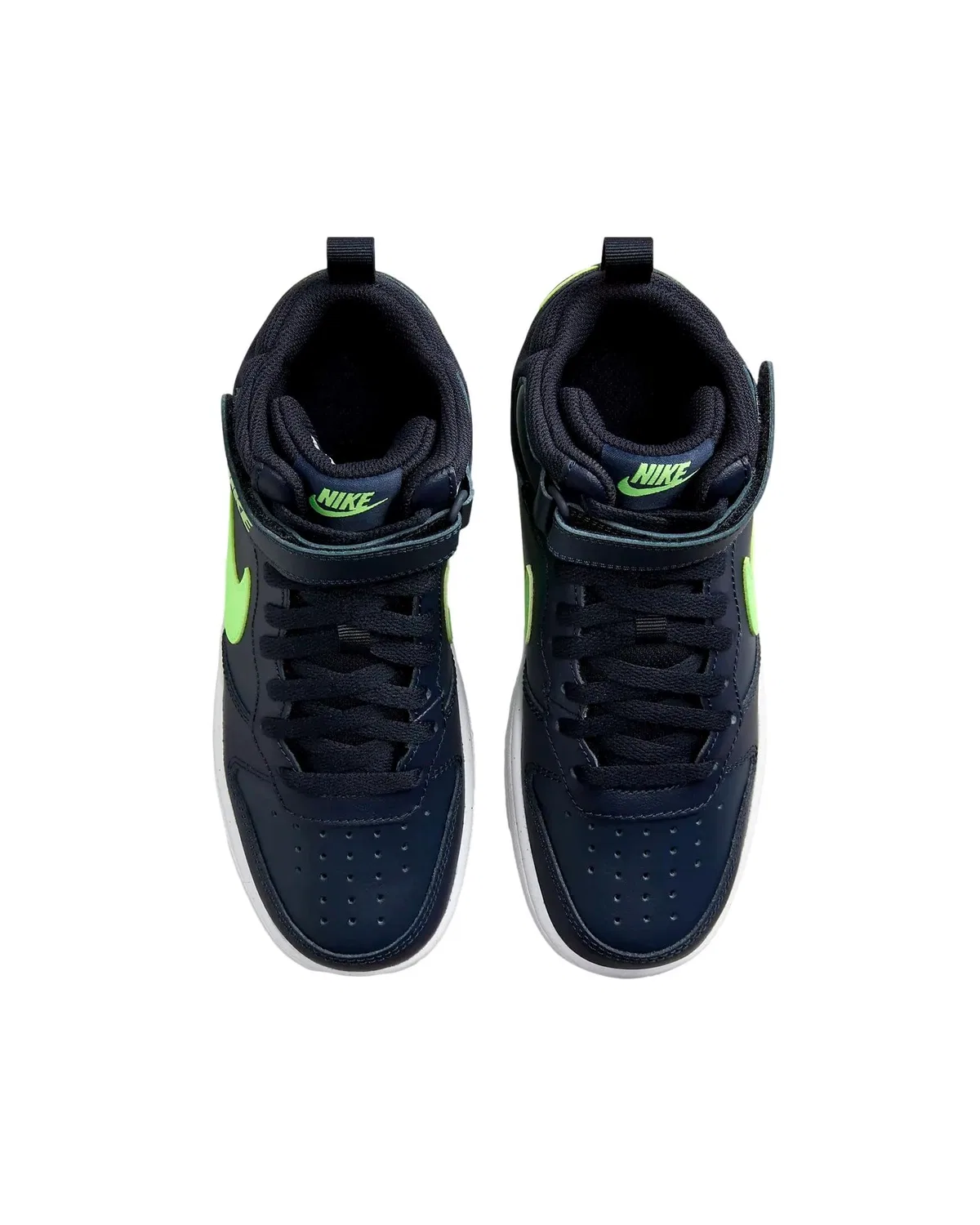 Детские кроссовки для мальчиков с принтом Court Borough Mid 2 NIKE, White White White — фото 4