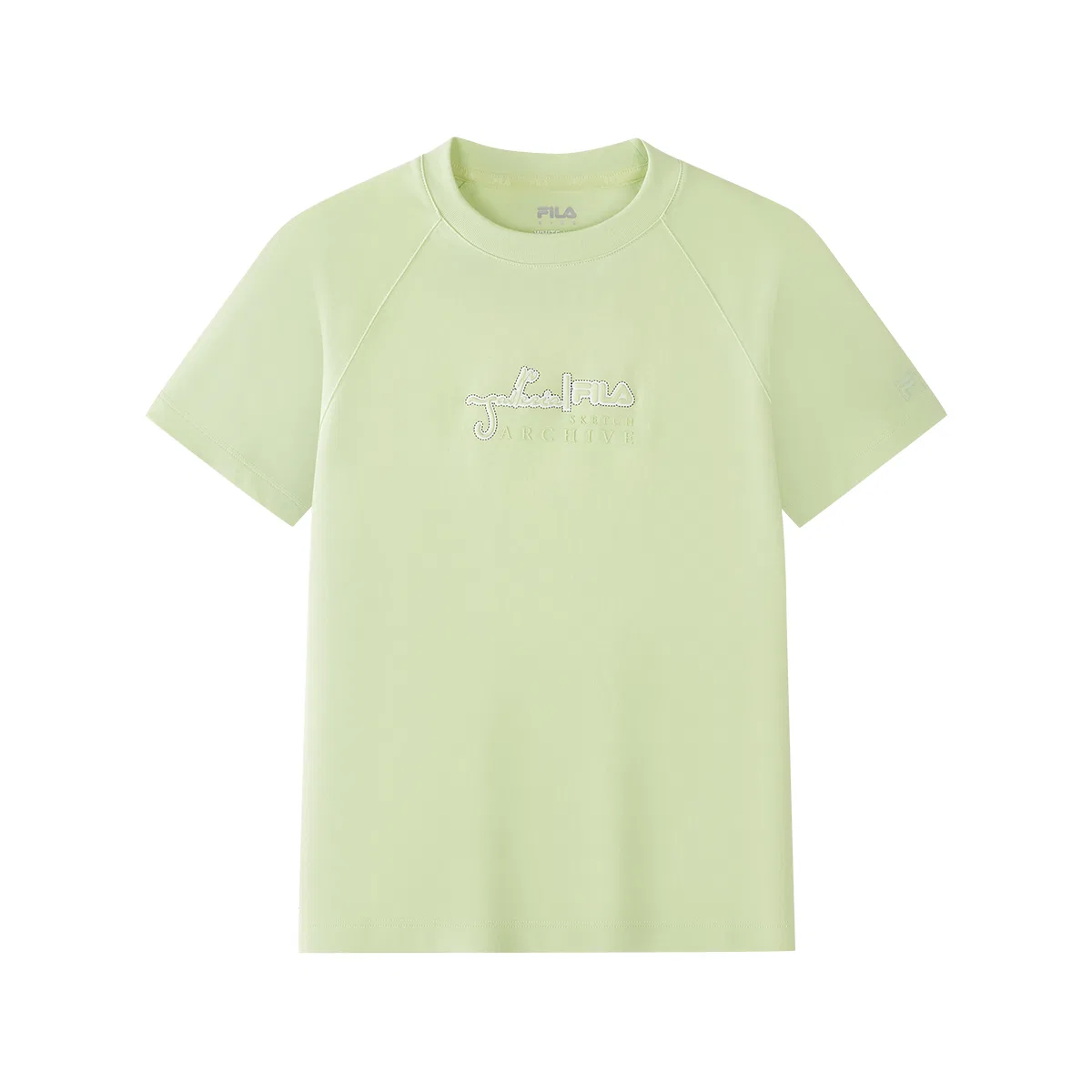 Футболка с круглым вырезом, тонкая, FILA KIDS, Light Apple Green