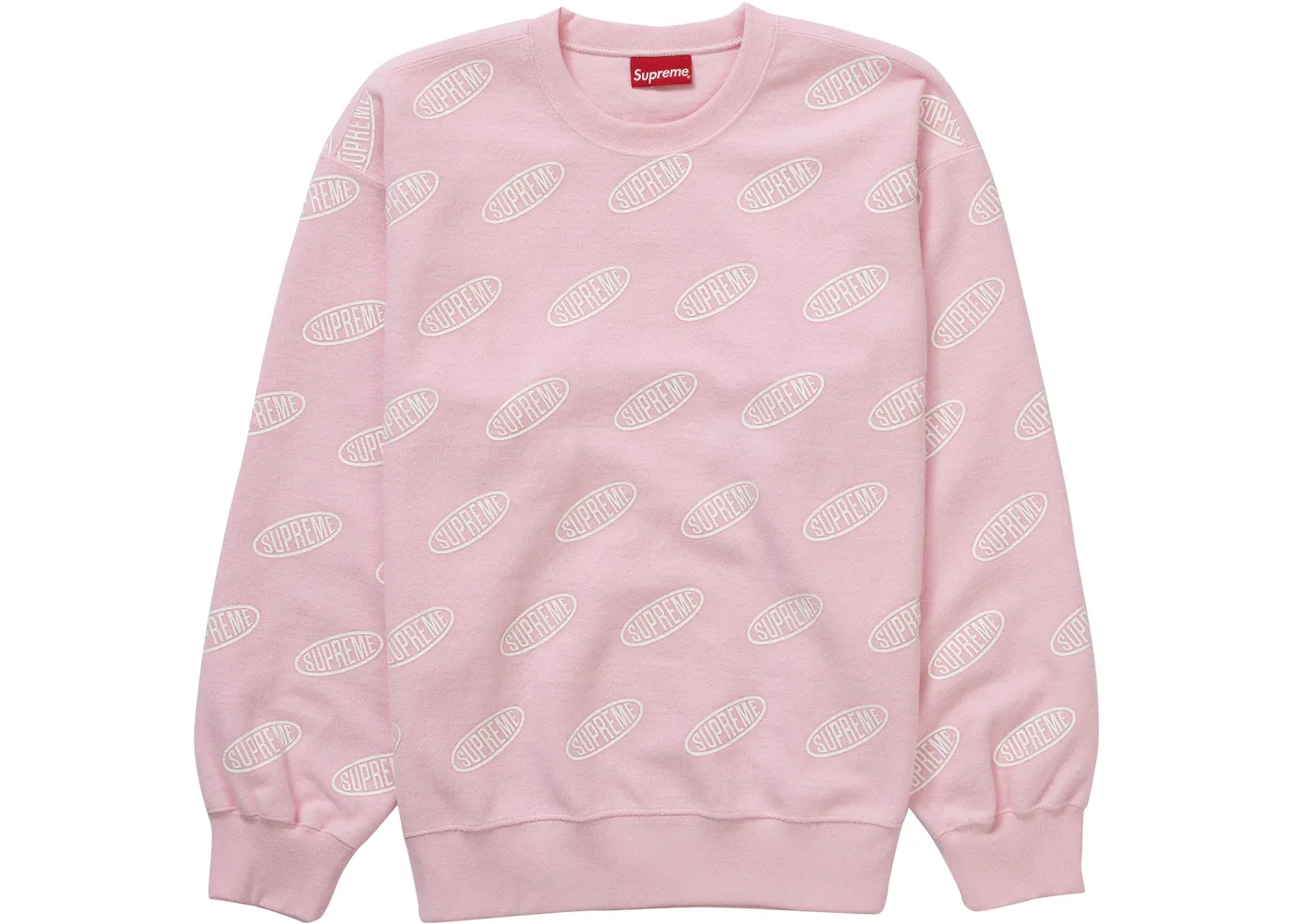 Мужской свитшот с длинным рукавом Supreme Crewneck, Light Pink