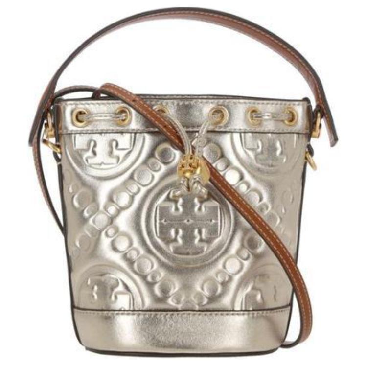 

TORY BURCH Кожаная сумка ведро через плечо мини женская золотая