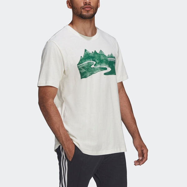 Футболка adidas landscape Printing Short Sleeve White, мультиколор — фото 4