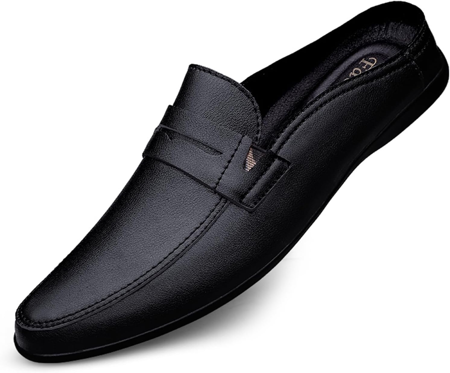 

Мужские повседневные туфли слипоны Abborora, мюли-лоферы, кожаные тапочки, вечерние босоножки без задника для мужчин, черный