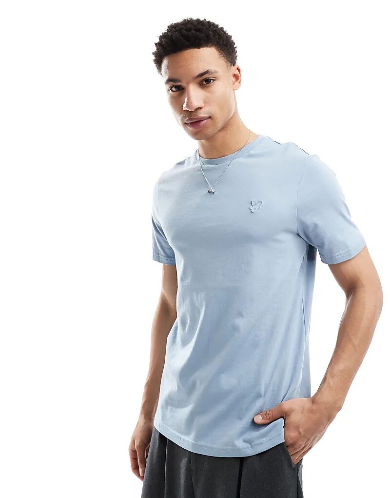 

Футболка Lyle & Scott с изображением орла в тон в пепельно-голубом цвете