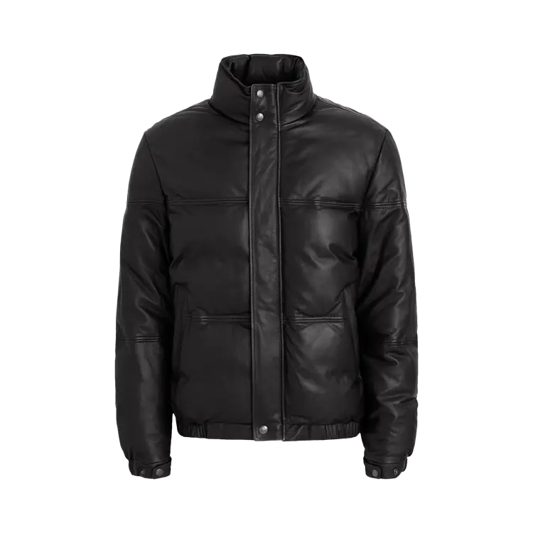 

Куртка Aimé Leon Dore Leather Down Puffer 'Jet Black', черный