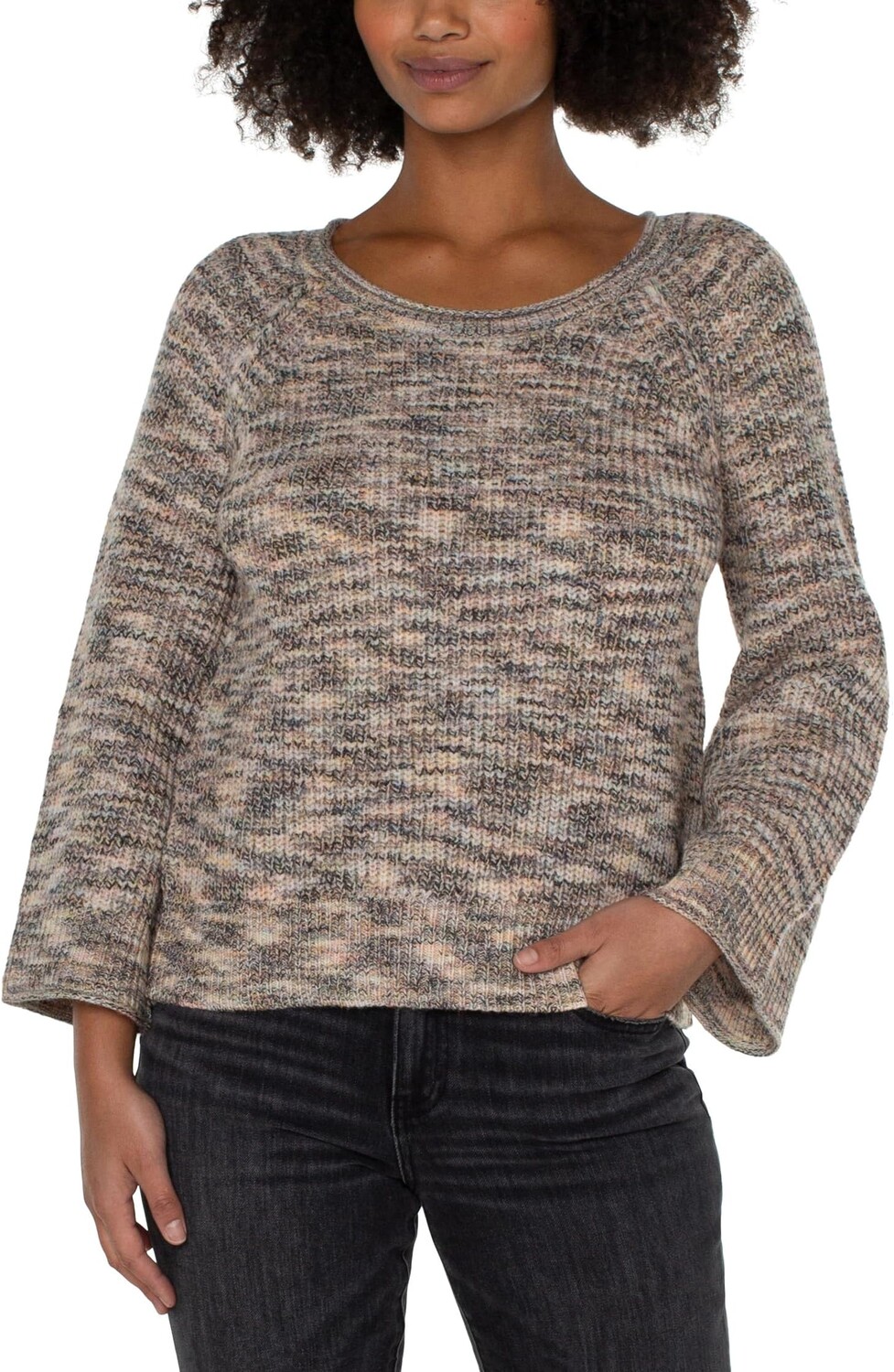 

Свитер Liverpool Los Angeles Crew Neck Wide Sleeve Pullover with Seam Detail, цвет Sunset Space Dye