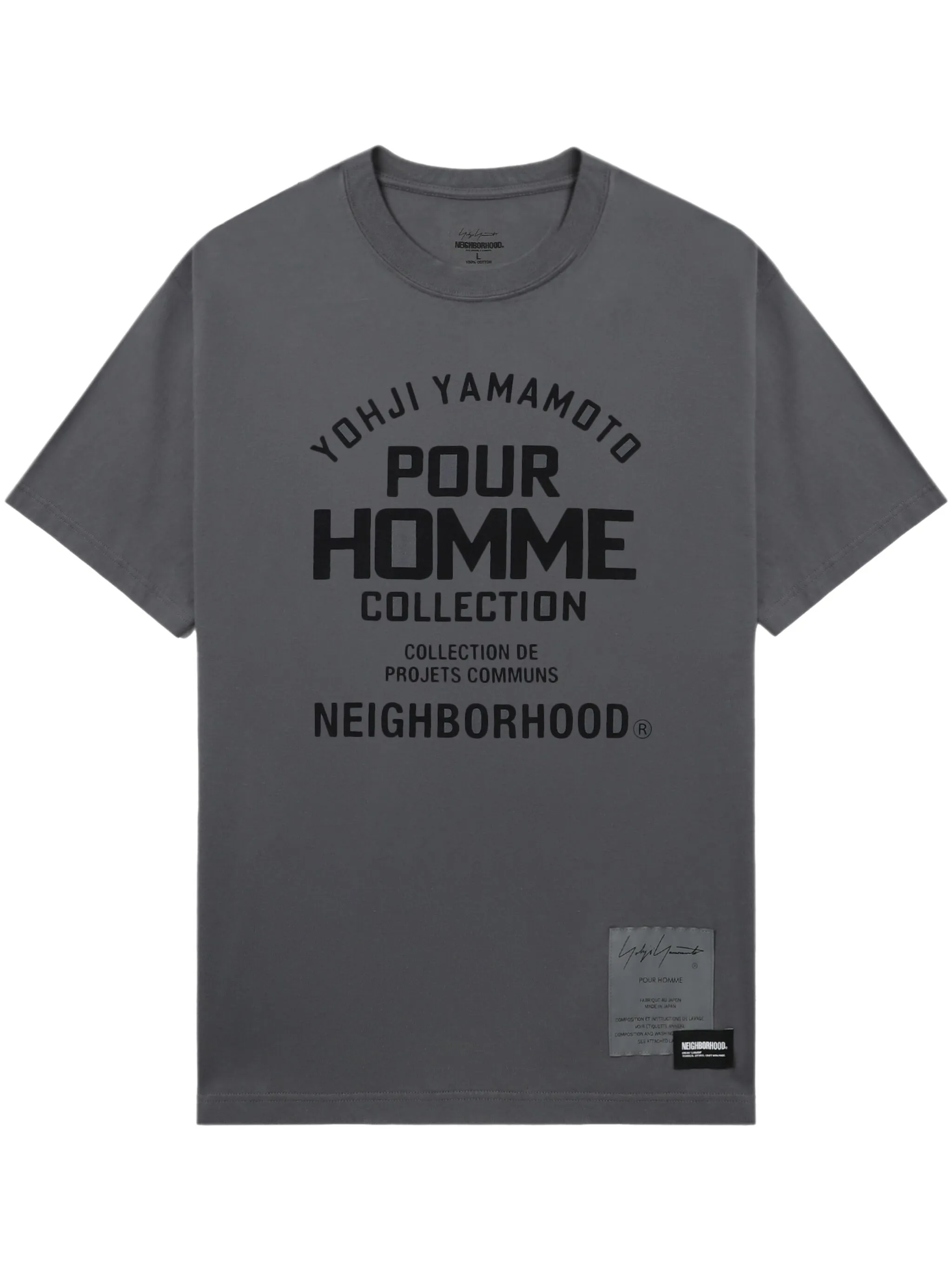 

Футболка с надписью из коллаборации с Neighborhood Yohji Yamamoto, серый
