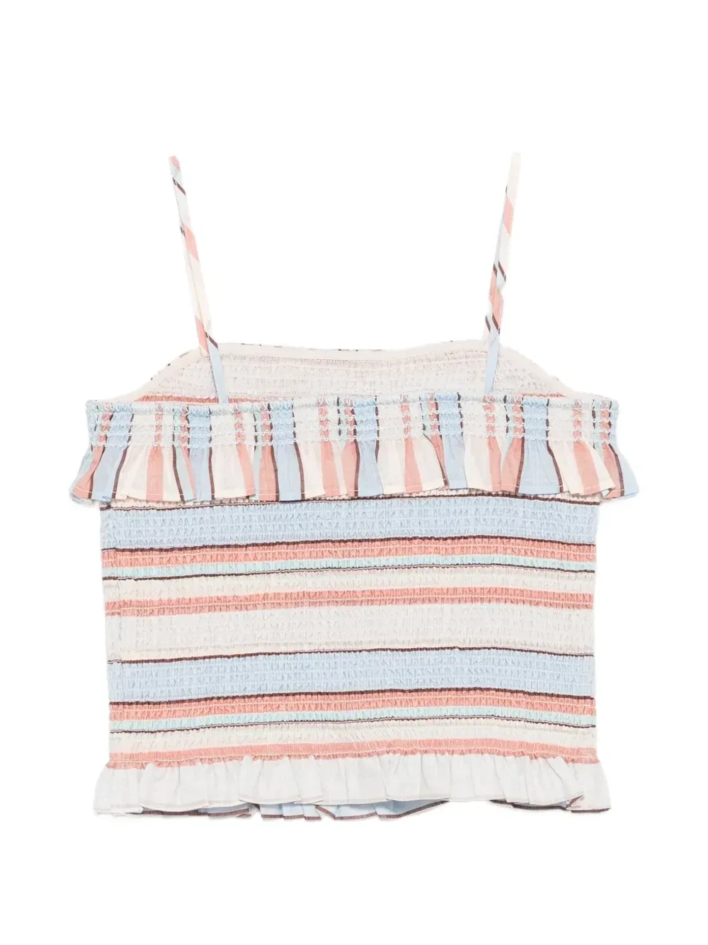 Топ Daylight с рюшами и сборками Zimmermann Kids, бежевый — фото 2