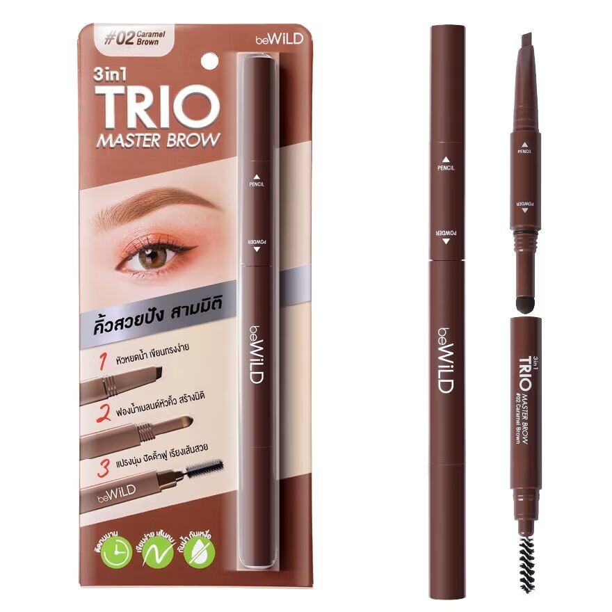 

Bewild 3In1 Trio Master Brow 0,56г. 02 Карамельно-коричневый, Caramel Brown