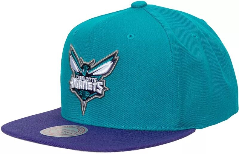 

Mitchell & Ness Adult Charlotte Hornets 2.0 2-цветная регулируемая кепка Snapback