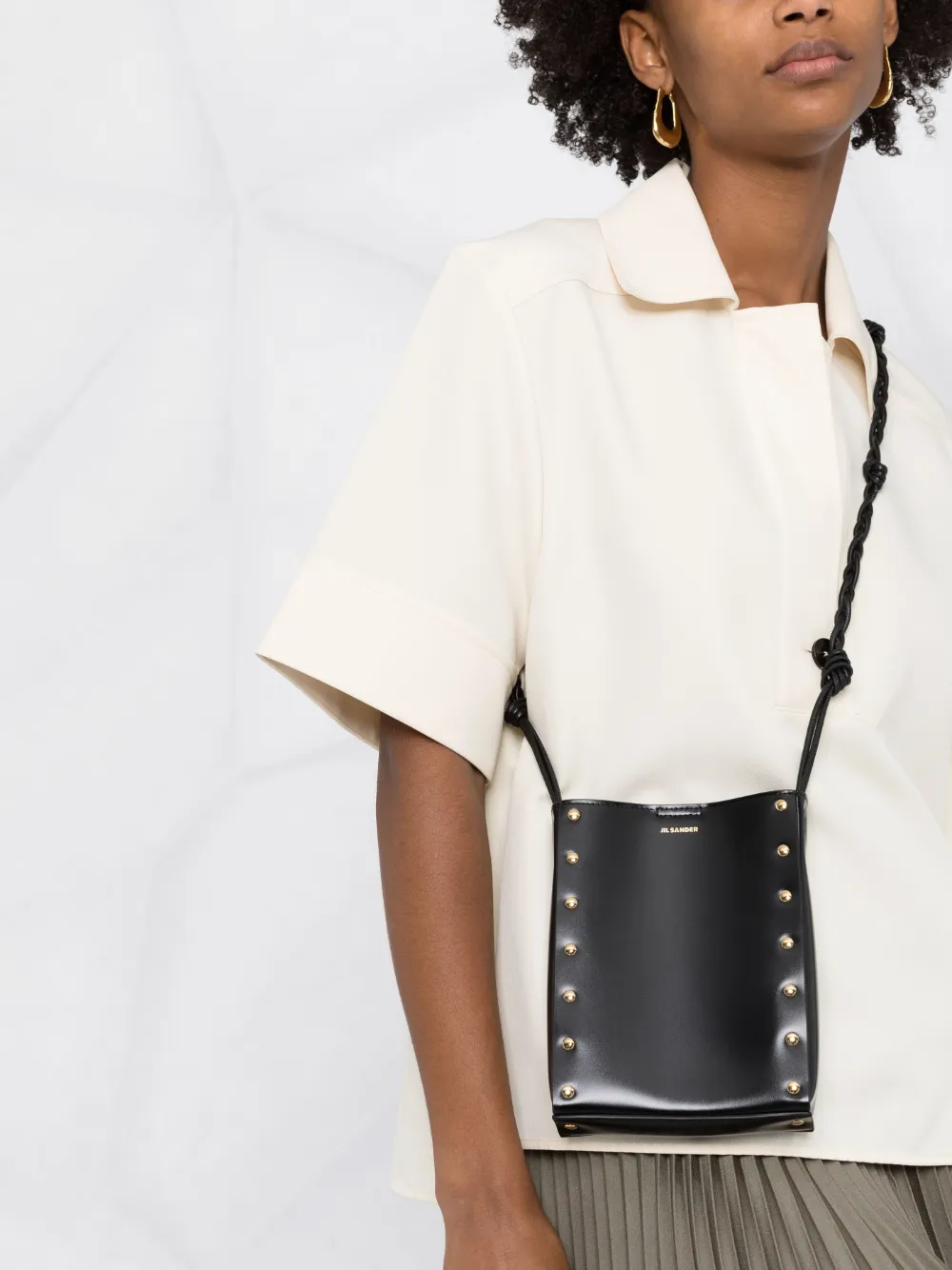 Сумка на плечо Tangle JIL SANDER, черный — фото 3