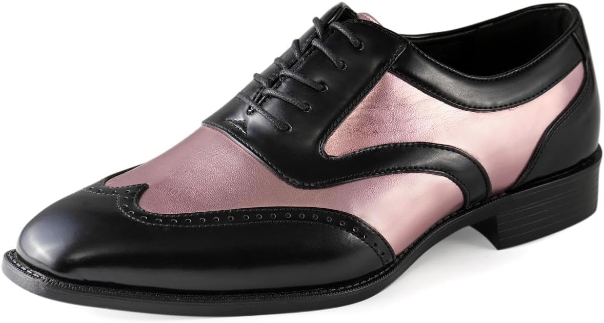 

Туфли-оксфорды с перфорацией для мужчин, двухцветные и с блестящим металлическим эффектом, мужские классические туфли для смокинга Bolano, розовый