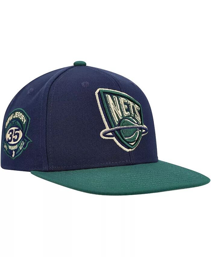 

Мужская темно-зеленая шляпа New Jersey Nets в честь 35-летия Hardwood Classics Grassland Mitchell & Ness, синий