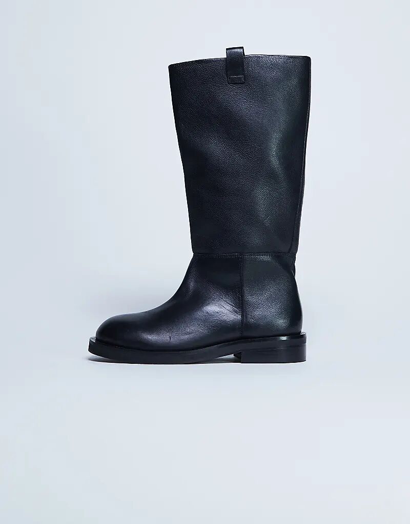 Сапоги для верховой езды Topshop Rory из натуральной кожи черного цвета