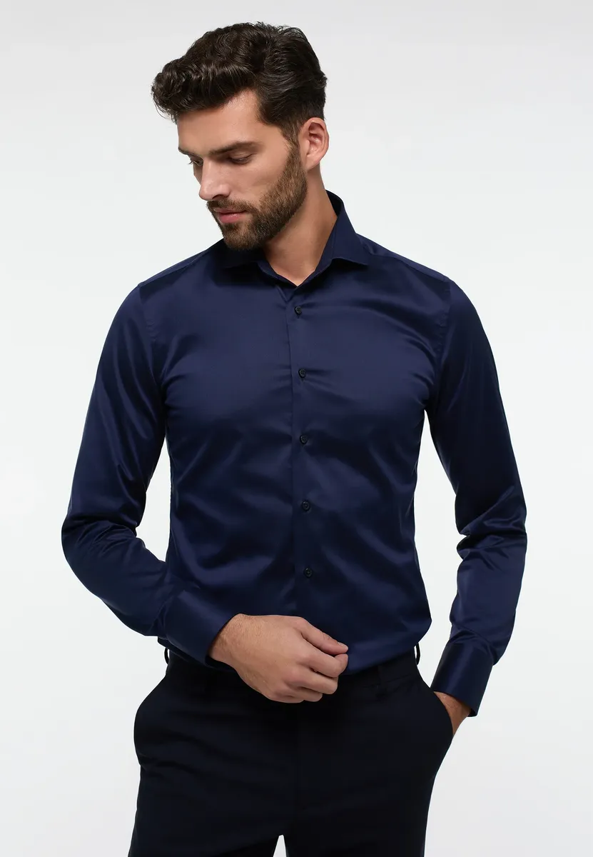 

Рубашка Eterna с длинными рукавами "SLIM FIT", синий