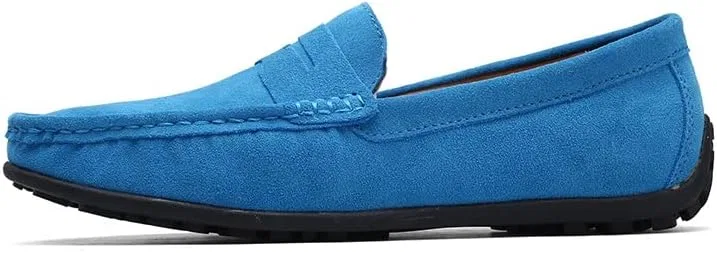 Мужские лоферы, кожа, Genuine Leather, Penny Loafer, королевский синий PUGHGAETZF — фото 2