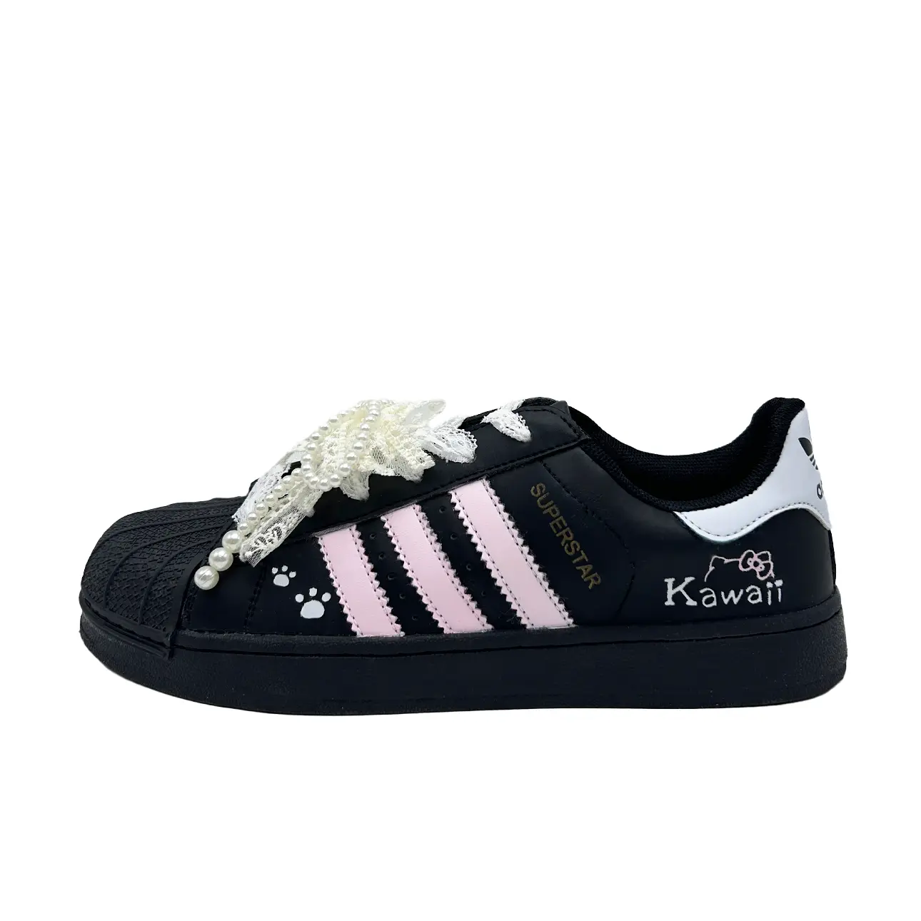 

Adidas Originals SUPERSTAR Молочные Пончики Котика с покрытием в виде кошачьей лапки низкие скейтбордские кроссовки унисекс черный розовый белый - розовый, цвет Pink