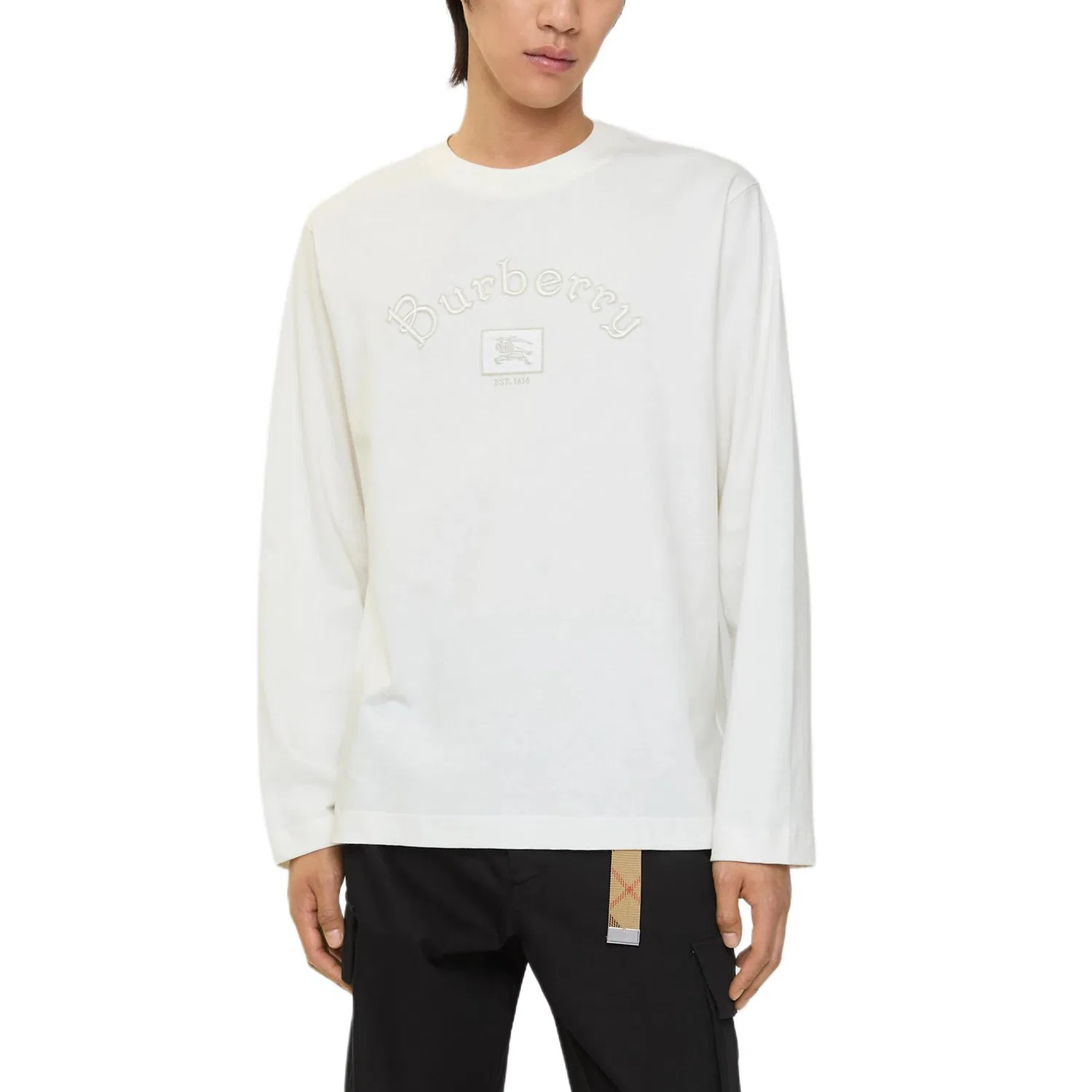 Футболка мужская Burberry Chalk White с круглым вырезом, прямой крой — фото 3
