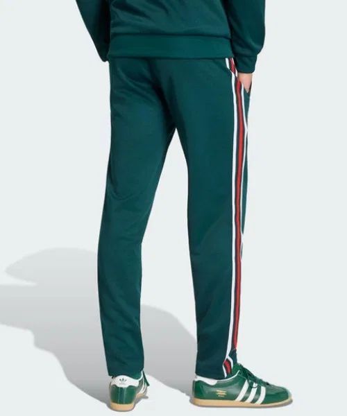 Унисекс спортивные брюки Adidas из полиэстера и хлопка, с логотипом, зелёные — фото 2