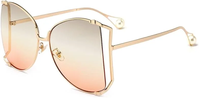 

Модные женские солнцезащитные очки жемчужно-розового цвета в винтажном стиле с металлическими вставками для активного отдыха на природе KTUCN, Gold Orange