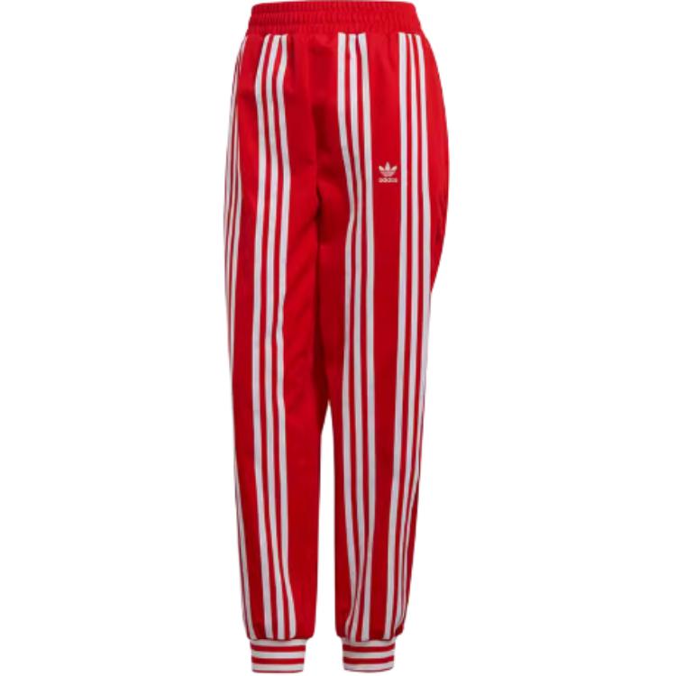 Укороченные вязаные спортивные штаны женские красные Adidas Originals — фото 2