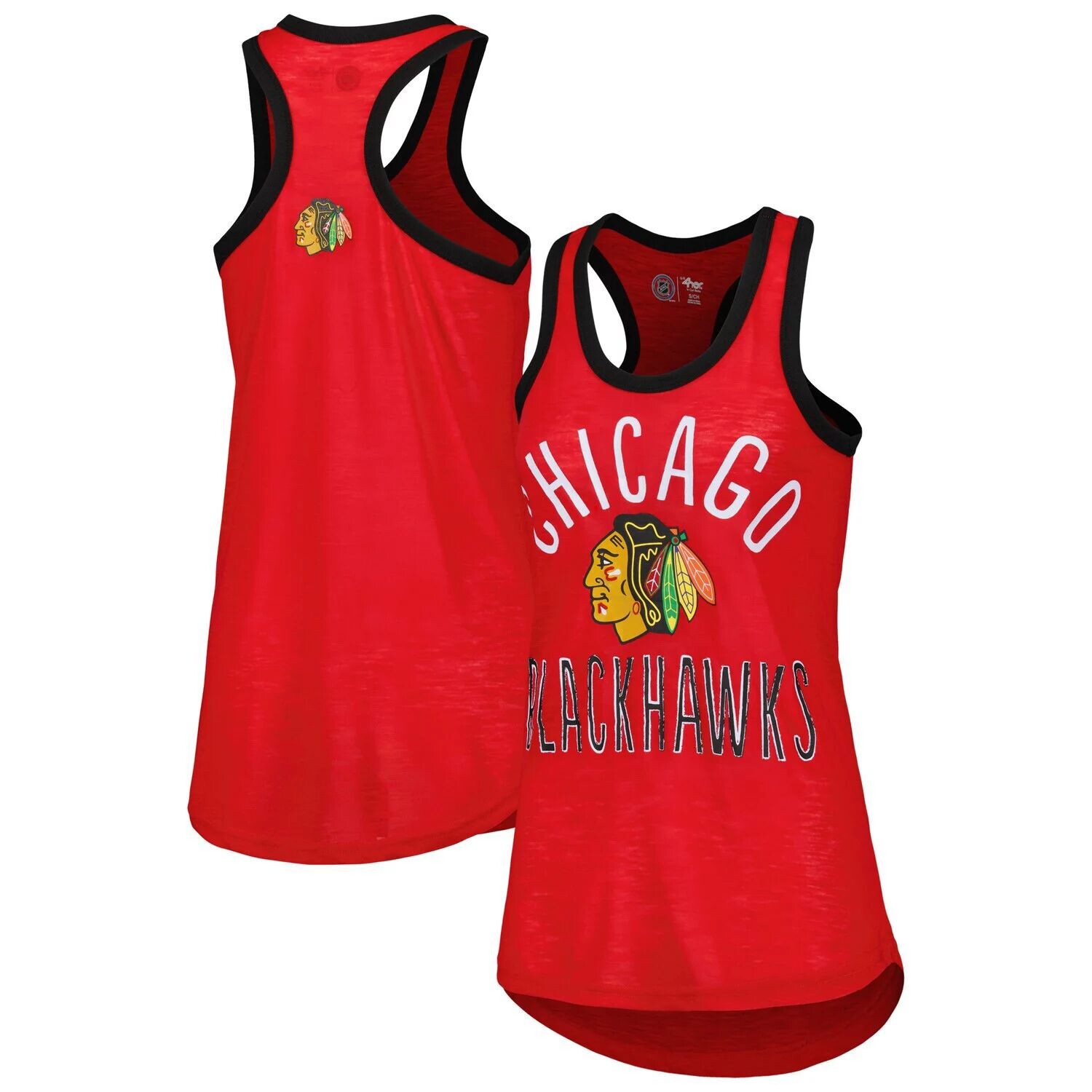 

Женская майка G-III 4Her от Carl Banks Red Chicago Blackhawks First Base Racerback с овальным вырезом G-III