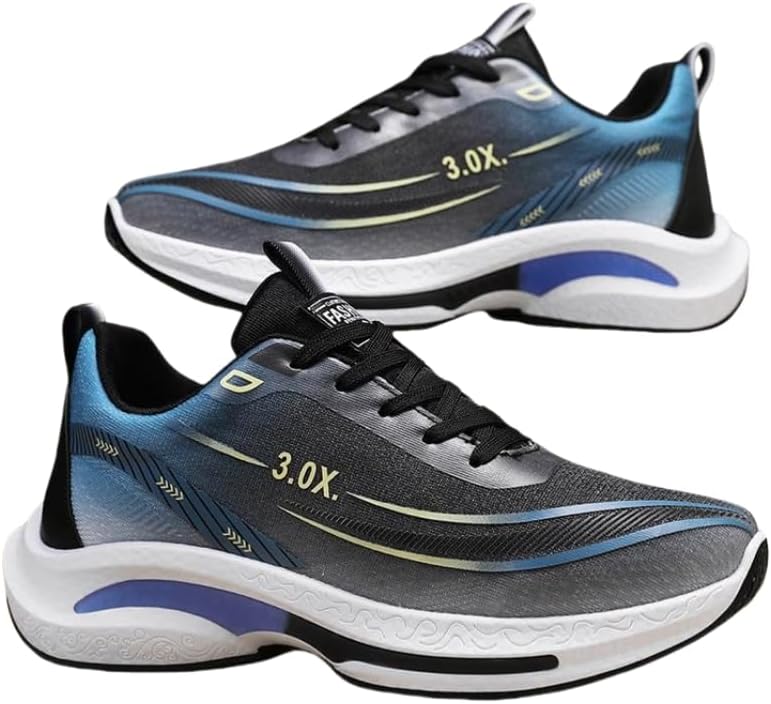 

Легкие дышащие кроссовки из сетки - противоскользящие, прочные беговые кроссовки для мужчин, повседневные кроссовки с резиновой подошвой, идеально подходят для повседневной носки, тренировок и спорта Hoalox, синий