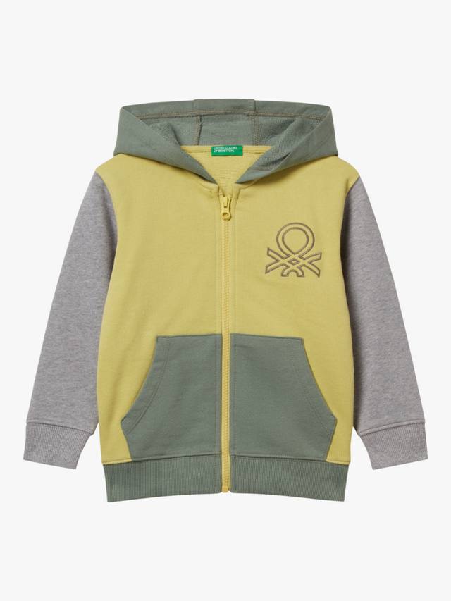 

Детская хлопковая толстовка с молнией и цветными блоками Benetton, Multi
