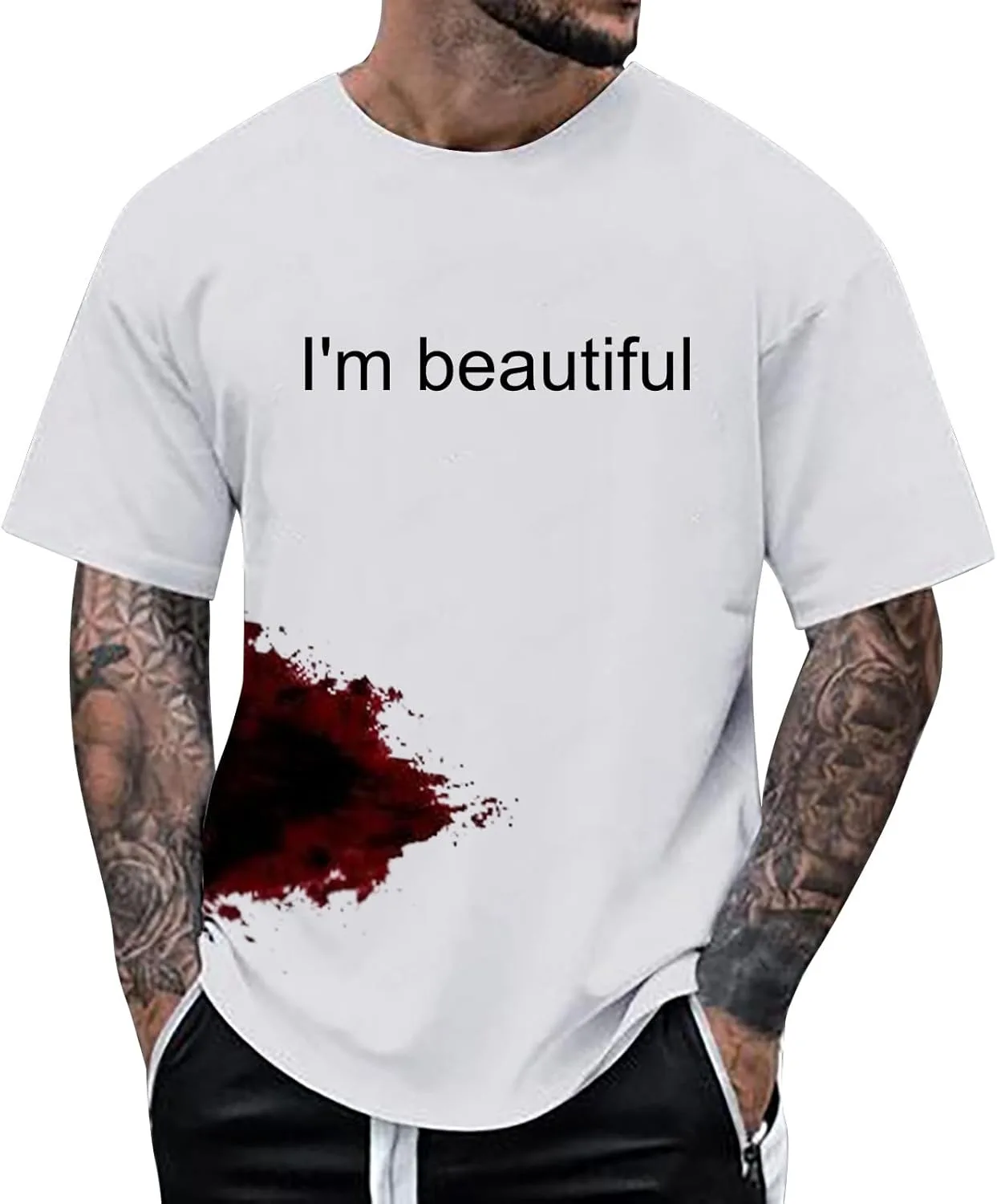 

Футболка мужская I'm Beautiful с принтом Halloween Bloody Theme