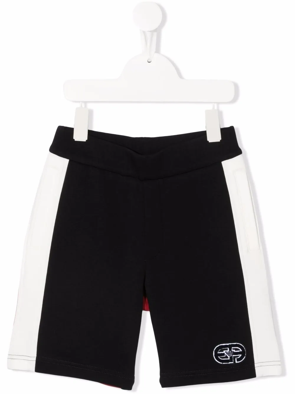 

Шорты в стиле колор-блок с нашивкой-логотипом Emporio Armani Kids, синий