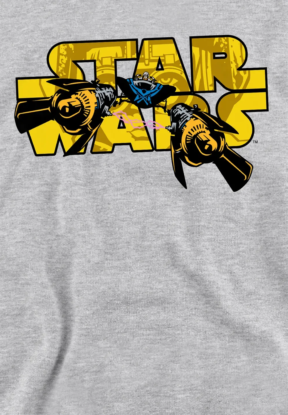 Детский худи Star Wars Pod Racing Logo, Athletic Heather, серый — фото 2