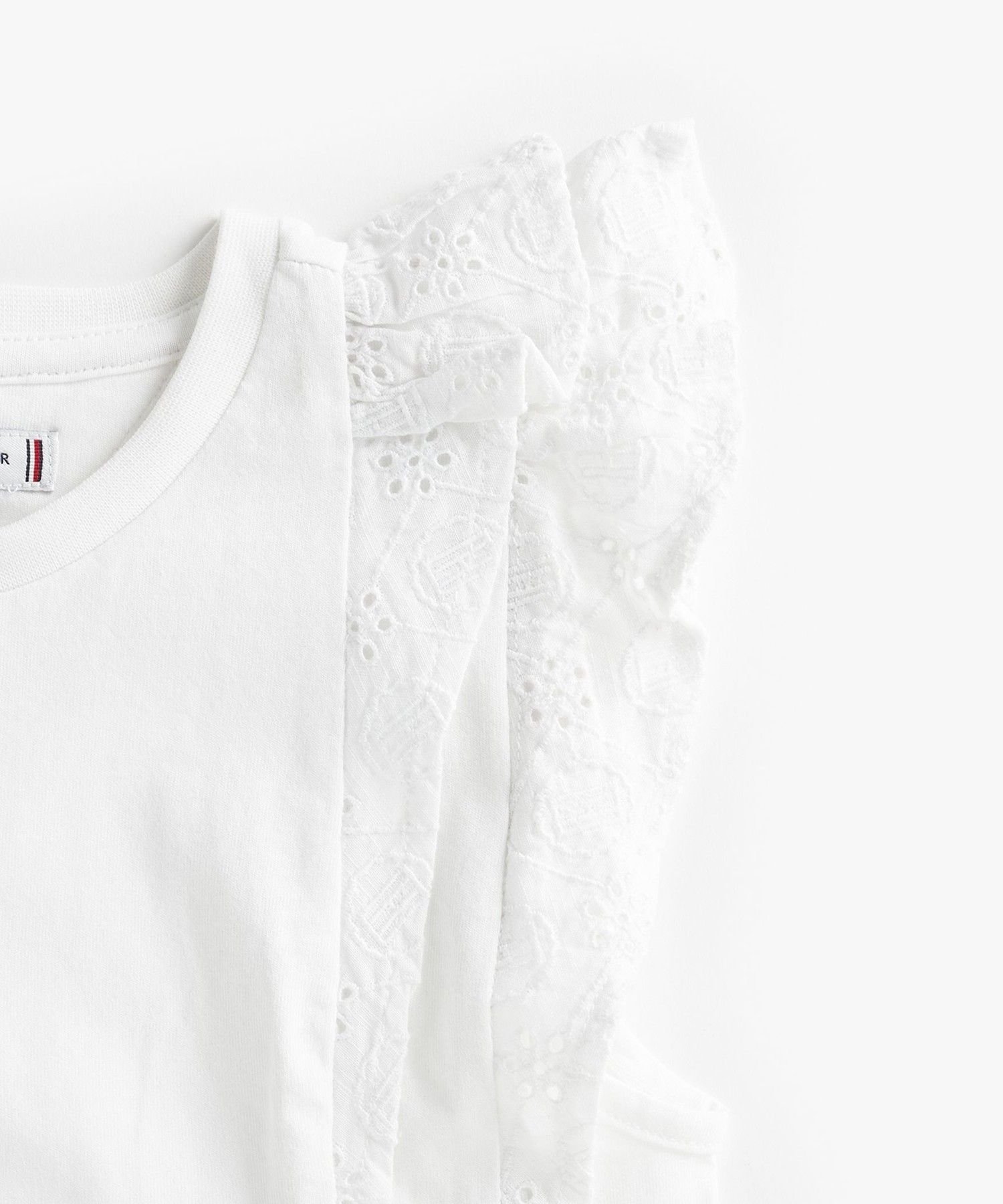 Девичий топ с английской вышивкой TOMMY HILFIGER, White YBR — фото 3