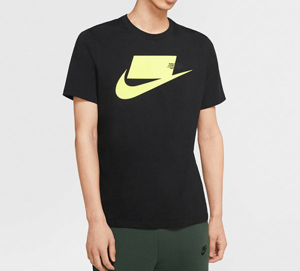 Футболка sportswear chest large printing short sleeve black yellow blackyellow Nike, желтый — фото 3