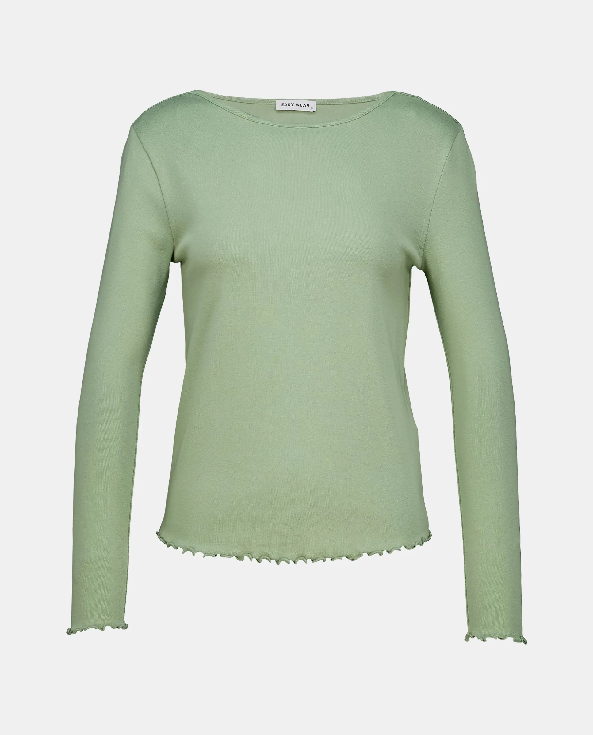 

Женская футболка с круглым вырезом и отделкой по низу Easy Wear, зеленый