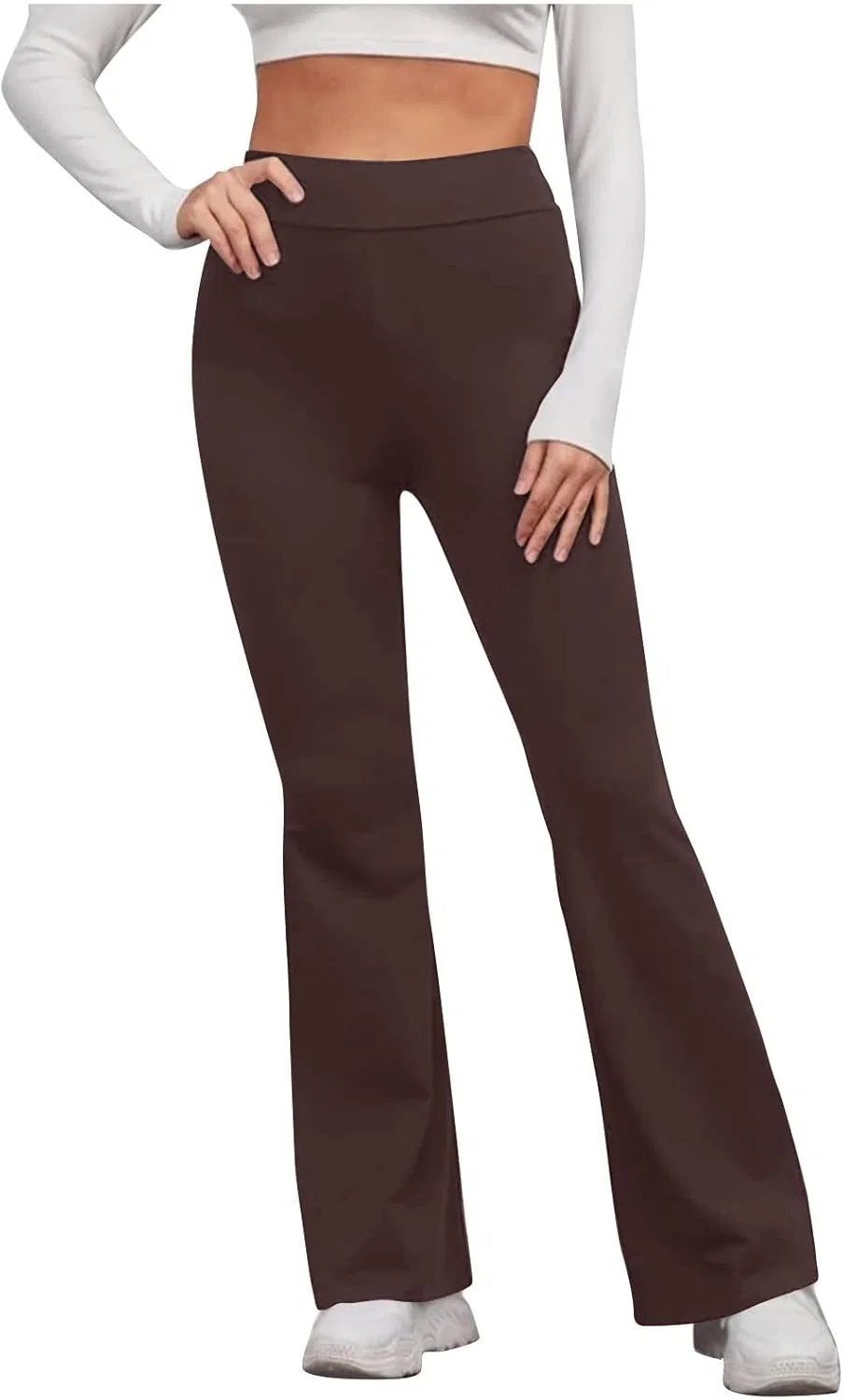 Женские леггинсы с высокой талией, tummy control, bootcut, Generic, A02_brown