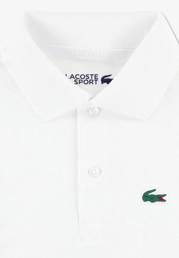 Спортивная поло-рубашка унисекс с силиконовым рисунком под крокодила Lacoste, Blanc — фото 3