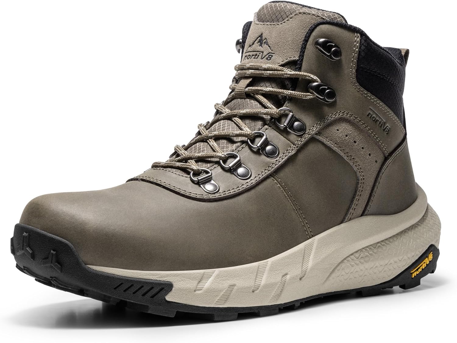 

Мужские водонепроницаемые походные ботинки NORTIV 8 Легкие средние треккинговые зимние кожаные ботинки DriftShield, Olive