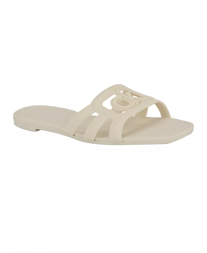 Женские сланцы Yoana Logo Slip-On Jelly Flat Calvin Klein, слоновая кость/кремовый