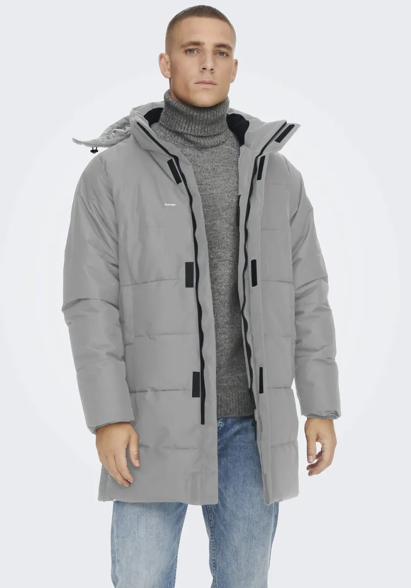 

Стеганая куртка ONLY & SONS "ONSCARL LIFE LONG QUILTED COAT NOOS OTW", с капюшоном, цвет Griffin