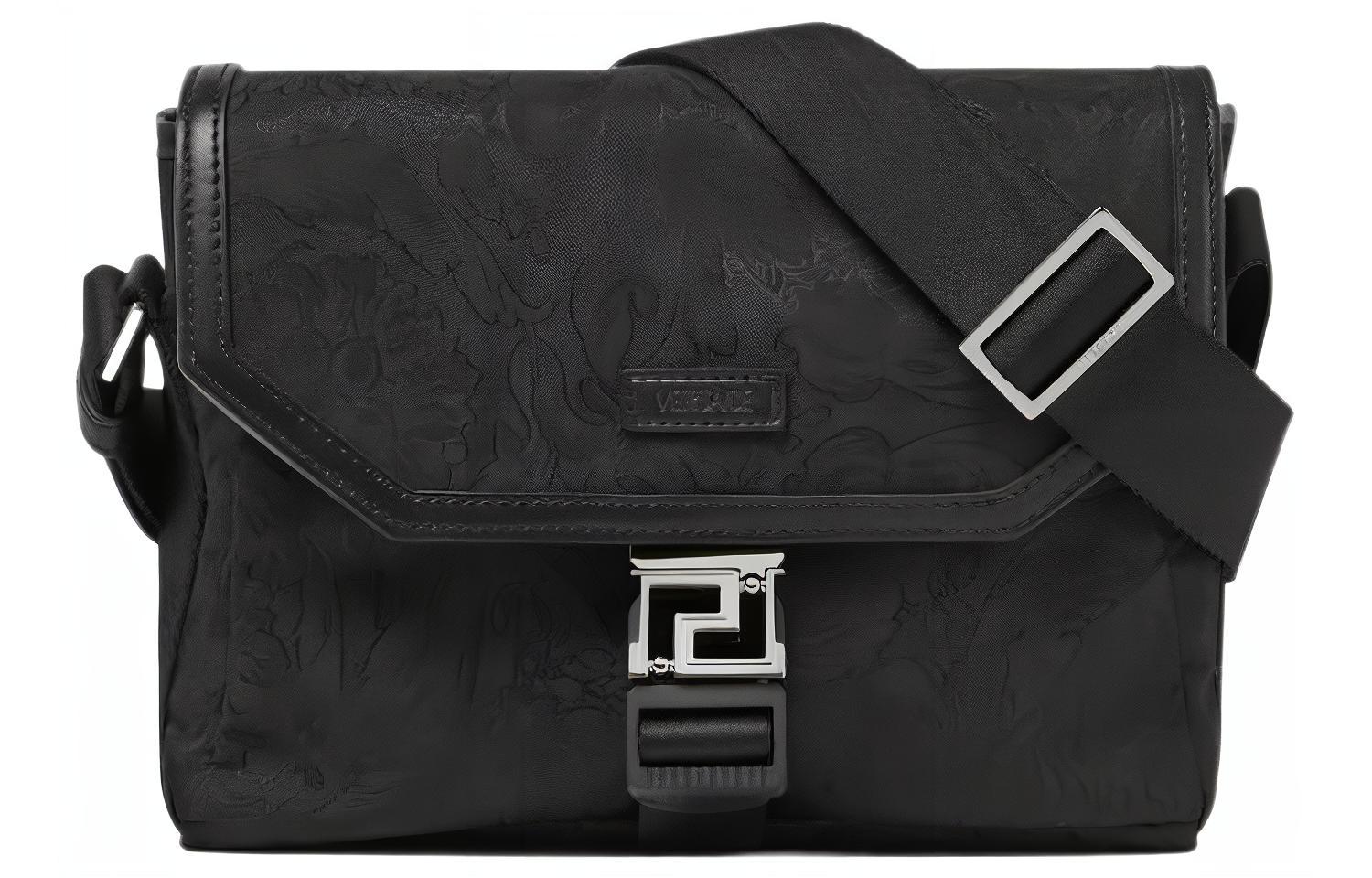 

VERSACE Полиамидный курьерский рюкзак через плечо мужской черный